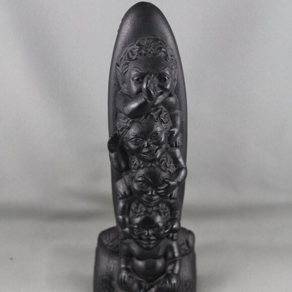 Coco Joes Tiki Statue - Menehume Totem Pole with Surfboard - Made with Lave - Picture 1 of 9